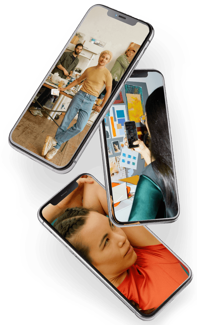 Phone mockup showing influencer content